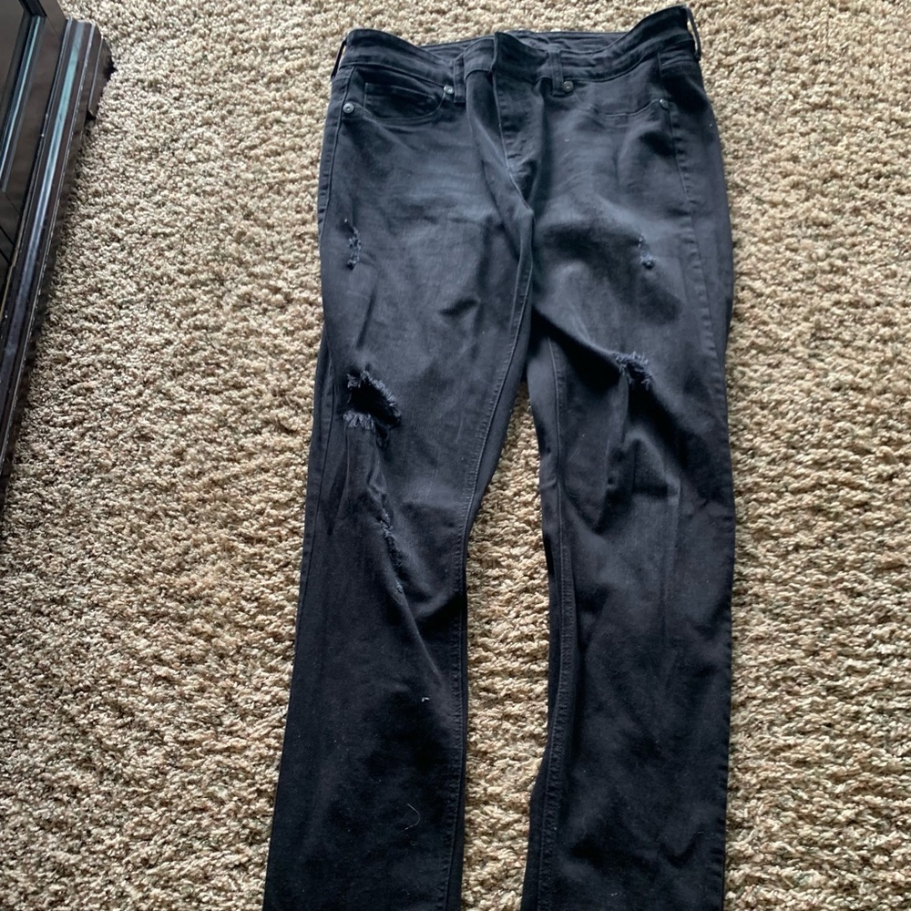 Maurices Distressed Black Jeans